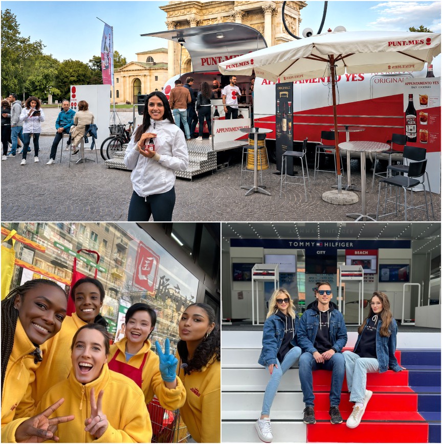 Promotion team distributing samples at a New York marketing event